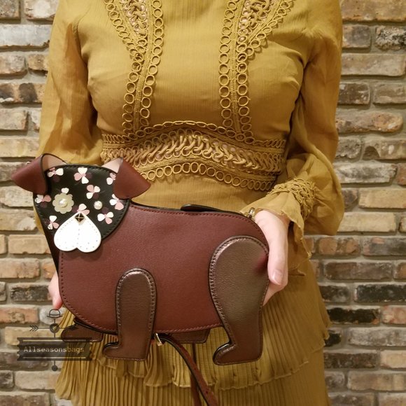 Kate spade FLORAL pup Crossbody DOG novelty NWT - Picture 3 of 6